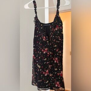 Abercrombie & Fitch Black Dress with Floral Pattern
